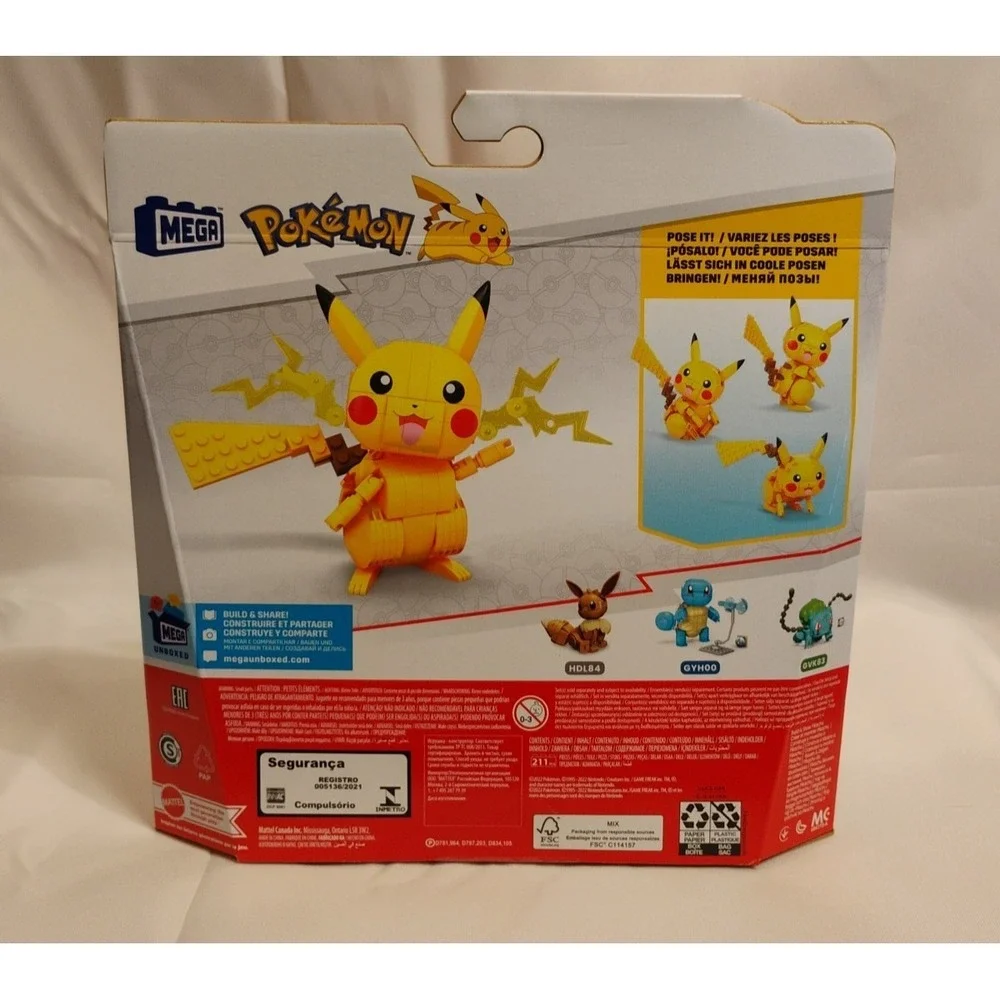 NIB MEGA Pokemon GMD31 Build‎ & Show Pikachu 211pcs Building Blocks